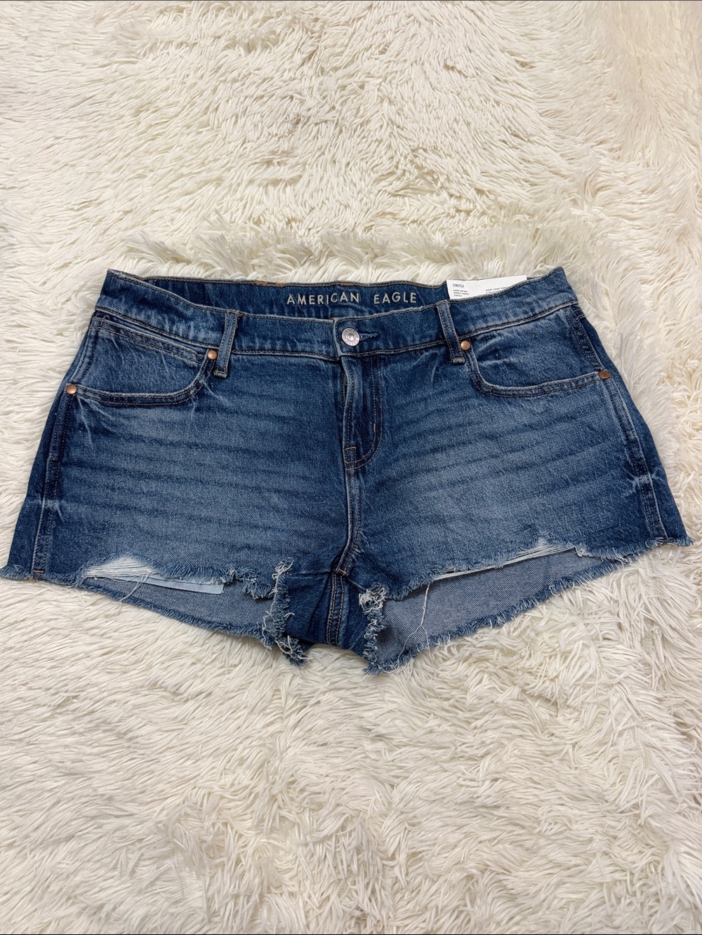 American Eagle Outfitters Dark Indigo Denim Cutoff Shorts